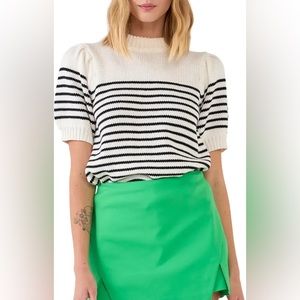 English factory short sleeved striped sweater